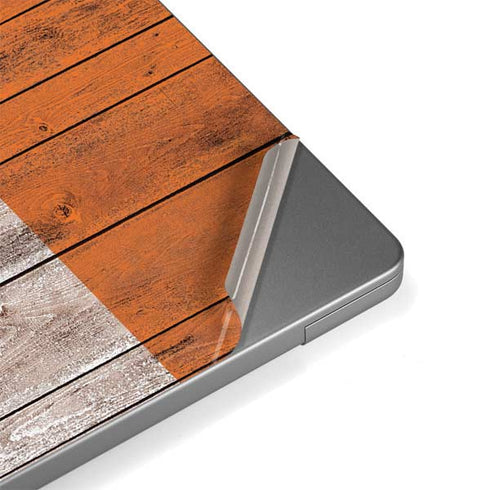Ireland Flag Dark Wood Apple MacBook Pro 14-inch Skin